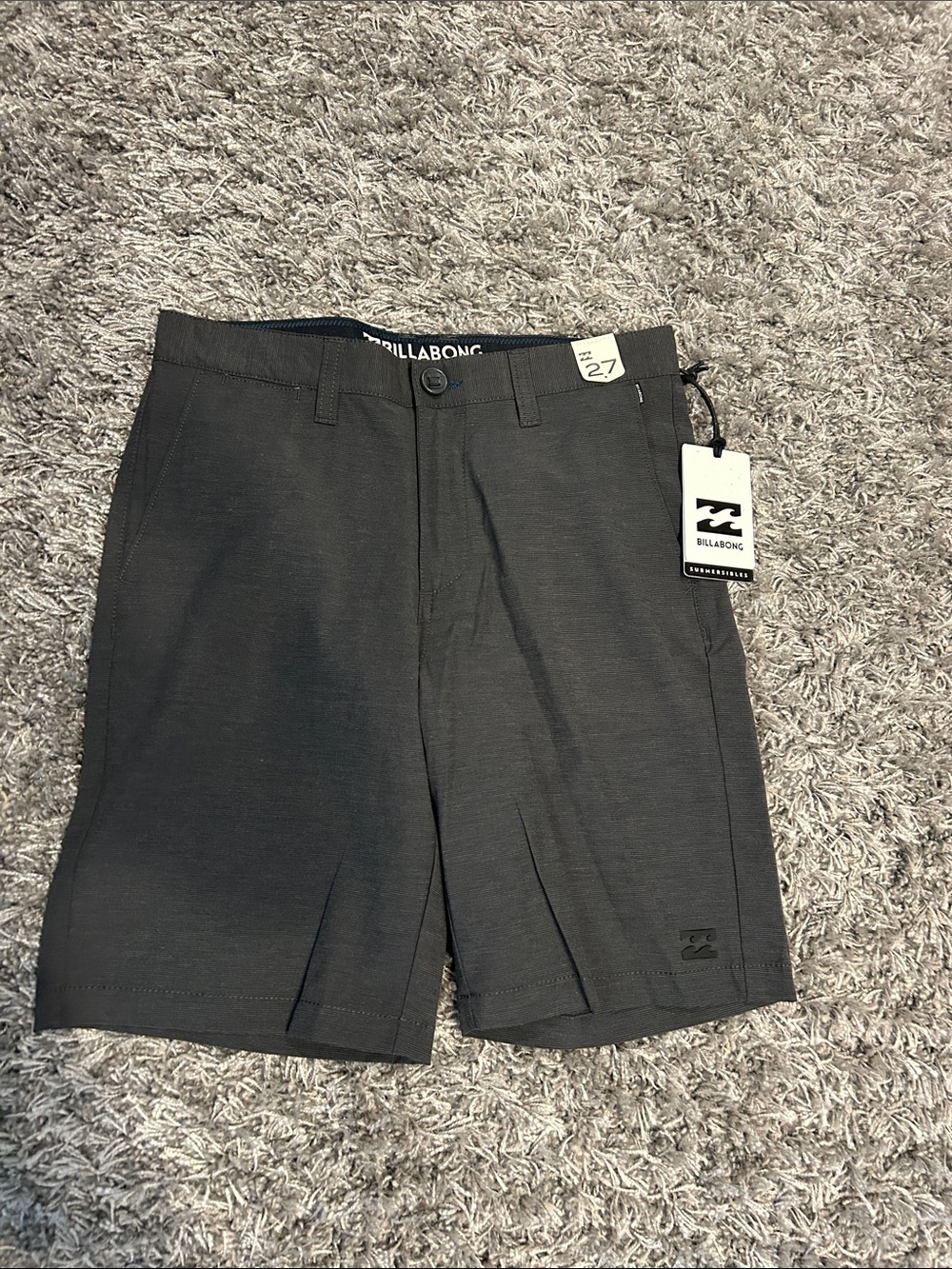 Billabong Charcoal Kids Flat-Front Shorts